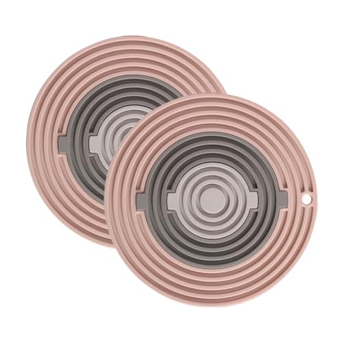3-in-1 Silikon Untersetzer, 2er Abnehmbare Topfuntersetzer Set, hitzebeständig rutschfeste heiße Topflappen Pads für die Küche für heiße Töpfe und Pfannen von DONGKER