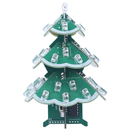 DIY LED Weihnachtsbaum Kit, 3D Löt Bausatz, Tannenbaum LED-Blinklicht Set zum selbst Zusammenbauen, 7 Farben von DONGKER