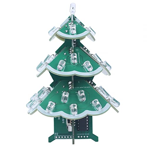 DIY LED Weihnachtsbaum Kit, 3D Löt Bausatz, Tannenbaum LED-Blinklicht Set zum selbst Zusammenbauen, 7 Farben DIY LED Weihnachtsbaum Kit, 3D Löt Bausatz, Tannenbaum LED-Blinklicht Set zum selbst Zusammenbauen, 7 Farben von DONGKER