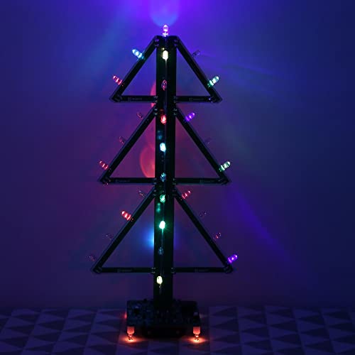 DONGKER 3D Weihnachtsbaum Kits, CHR-T 3D RGB Musik Elektronik Löt Bausatz, Bunte Tannenbaum Blinklicht Set für Selber Löten,Löttrainings DONGKER 3D Weihnachtsbaum Kits, CHR-T 3D RGB Musik Elektronik Löt Bausatz, Bunte Tannenbaum Blinklicht Set für Selber Löten,Löttrainings von DONGKER