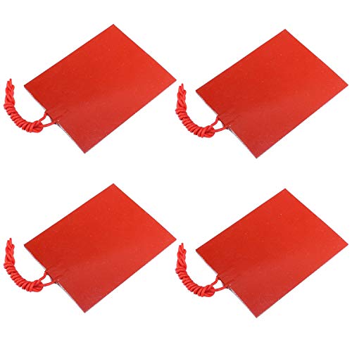 DONGKER 4PCS Silikon Heizmatte, Gummi Heizplatte 12V 25W Heizdecke Flexible Matte Konstante Temperatur 80X100mm von DONGKER