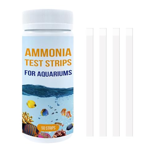 DONGKER 50 Stück Ammoniak-Teststreifen, Aquarium-Wassertest Set, NH3/NH4-Testkit, schnelle Ammoniakprüfung für Aquarium/Teich/Pool/Süß- und Meerwasser, Fischteich von DONGKER