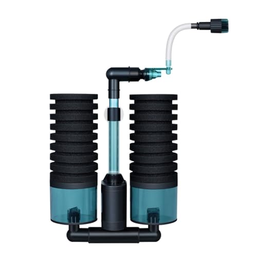 DONGKER Aquarien Bio Schwammfilter, 3-in-1 5V Leiser Doppelschwammfilter, Tauchschaum Filter für Süß- und Salzwasserfischbecken von DONGKER