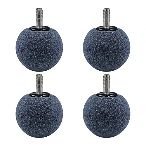 DONGKER Aquarium Luftstein, 2/4 Stück 4cm Aquarium Luftstein Ball Bubble Diffuser Release Tool Sauerstoffdiffusor für Luftpumpen, Aquarien, Eimer, Teiche und Reservoirs von DONGKER