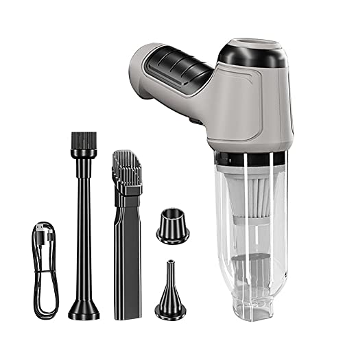 Handstaubsauger Akku,USB Aufladbar Staubsauger Handsauger, Starke Saugkraft Tragbarer Autostaubsauger bis zu 60min Laufzeit für den Auto, Haus, Küche, Home Office von DONGKER