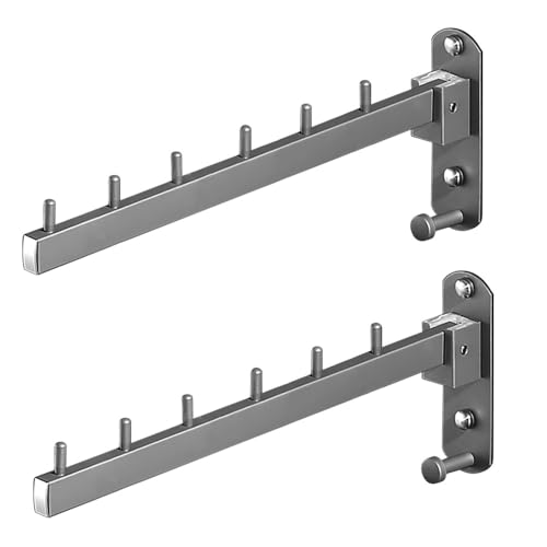 DONGKER Kleiderlüfter, 2 Stuck Platzsparende Kleiderstange, 15kg Tragkraft, Klappbar Wand Kleiderständer Wandhaken Klapphaken für Balkon Badezimmer Waschküche von DONGKER