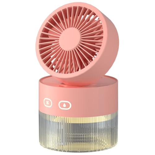 DONGKER Mini Tischventilator mit Kühlen Nebel, 35mL/h 120°Rotation USB Wiederaufladbar Ventilator mit 3 Geschwindigkeiten und 350ml Wassertank für Reisen Outdoor DONGKER Mini Tischventilator mit Kühlen Nebel, 35mL/h 120°Rotation USB Wiederaufladbar Ventilator mit 3 Geschwindigkeiten und 350ml Wassertank für Reisen Outdoor von DONGKER