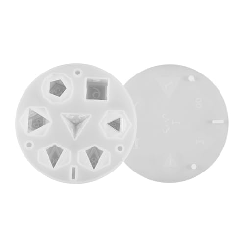 DONGKER Silikonform Spielwürfel, 1 Stuck Epoxidharz Formen Würfel, Silikon Polyedrische Würfelformen mit 7 stereoskopischen Hohlräumen für die DIY Herstellung von Spielwürfeln von DONGKER