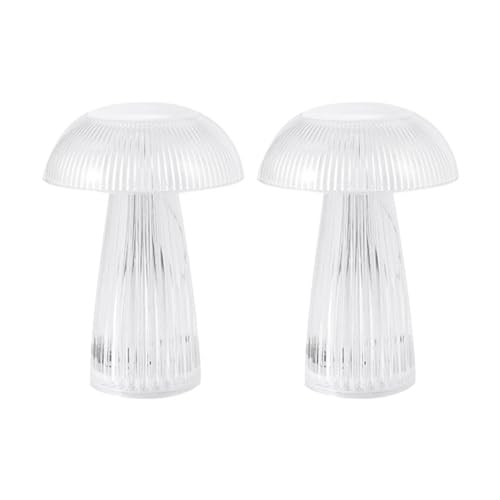 Süßes Nachtlampe Kinder, 2 Stück Dimmbar LED Pilz-Nachtlicht, Pilzförmigem, Tragbare Kristall Nachttischlampe mit 3 Knopfbatterien für Schlafzimmer, Esszimmer, Heimdekoration von DONGKER