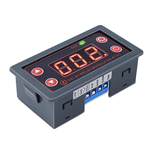 DONGKER Verzögerungs Modul DC 5V-30V Zeitschaltuhr Relais mit Digital LED Anzeige DC 12V 10A Verzögerungsrelai 0,1s-999mins Delay Relay Timer Modul von DONGKER