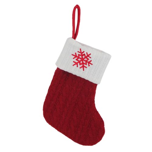 DONGKER Weihnachtsstrümpfe, Rot Nikolausstrumpf, gestrickter Christmas Stockings für Feiertags, Familienparty, Dekoration, Weihnachtsdekoration von DONGKER