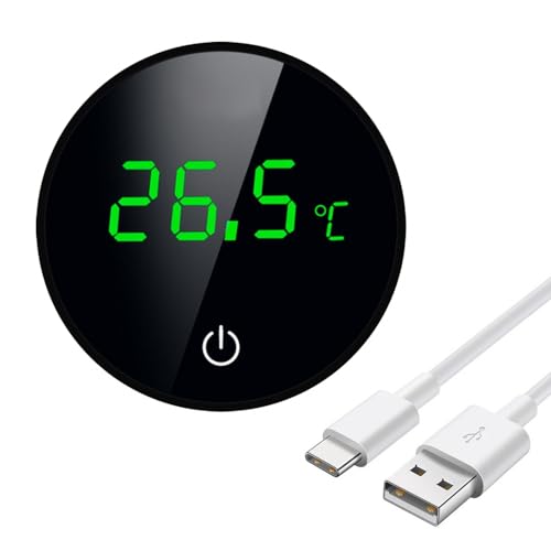 Digital Aquarium Thermometer, kabelloses USB LED-Thermometer zum Aufkleben, Aquarium Thermometer mit Touch-Tasten ℃/℉ für die Messung der Temperatur von Fischen, Schildkröten oder Wassertieren von DONGKER