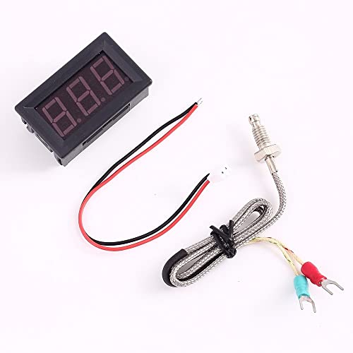 Digital-Thermometer, DC 4V-28V Typ K Temperaturregler Modul mit K-Typ-Thermoelement M6-Sonde, Hochpräzisions Industrie-Thermometer von DONGKER