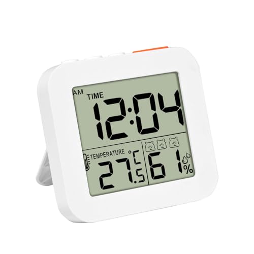Digitaler Wecker, Intelligenter Reisewecker mit Temperatur, Luftfeuchtigkeit, Schlummerfunktion und 12/24-Stunden-Anzeige für Tiefschläfer von DONGKER