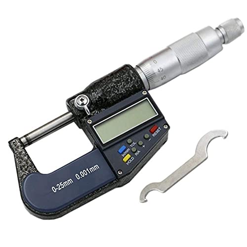 Micrometer, Digitale Elektronische Bügelmessschraube, 0-25mm/25-50 mm Hohe Präzision Mikrometerschieber mit LCD-Display, Messlehre Messwerkzeuge von DONGKER