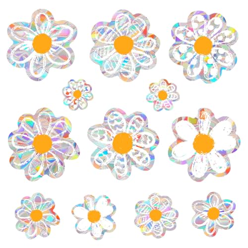 Fenstersticker, 1x Gänseblümchen Vogelschutz Suncatcher Fensteraufkleber, Wiederverwendbar Frühling Blumen Haften Reflektierende Vogel Anti Kollisions Aufkleber für Spiegelglas, Fenster Fenstersticker, 1x Gänseblümchen Vogelschutz Suncatcher Fensteraufkleber, Wiederverwendbar Frühling Blumen Haften Reflektierende Vogel Anti Kollisions Aufkleber für Spiegelglas, Fenster von DONGKER