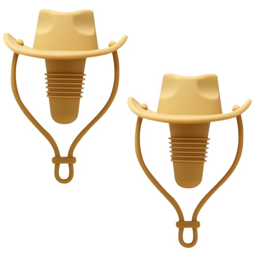 Flaschenverschlüsses, 2 Stück Silikon Cowboyhutform Wine Stopper, Wiederverwendbare Weinverschlüsse mit Spiralverschlussstruktur für Frische und Aromaerhaltung von DONGKER
