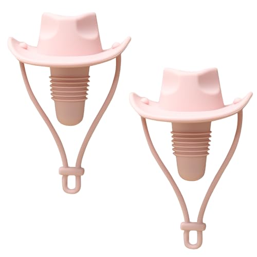 Flaschenverschlüsses, 2 Stück Silikon Cowboyhutform Wine Stopper, Wiederverwendbare Weinverschlüsse mit Spiralverschlussstruktur für Frische und Aromaerhaltung von DONGKER