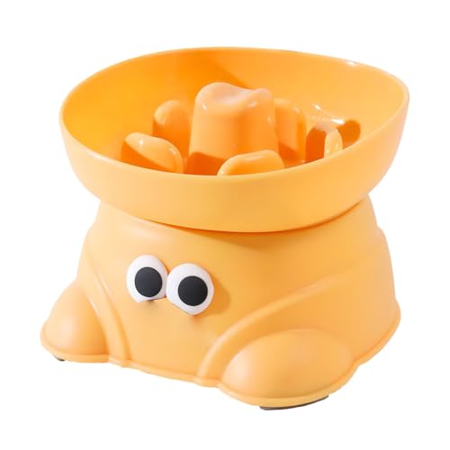 Futternapf Katze/Hunde, Erhöhter Fressnäpfe mit Neigungswinkel Design, Haustiere Futterschüssel Slow-Feeder mit Anti-Rutsch Streifen zur schützt die Wirbelsäule des Haustiers von DONGKER
