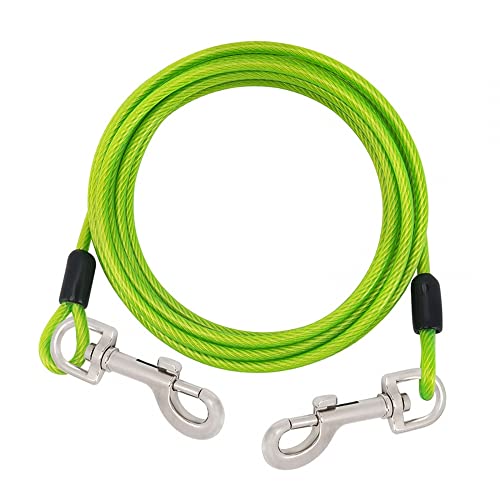 DONGKER Hofleine Hund, 3m Tie-Out Leinen für Hunde, Hundeleine für den Hof, Heavy Duty Kettenleinen mit 360° Rotations Schnalle für kleine/mittlere Größe Hunde bis zu 130 lbs von DONGKER