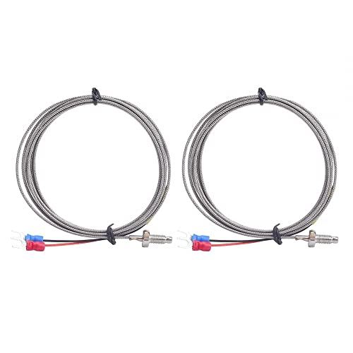 K Typ Thermoelement Temperatursensor Wärmewiderstand, 2pcs 2 Meter K Type Thermocouple Temperature Sensor, M6 Screw, 0~600℃ Temperaturmessbereich von DONGKER