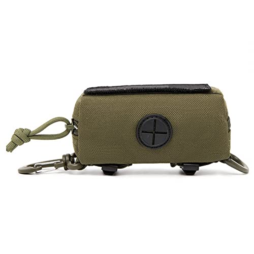 Kotbeutelspender für Hunde, Wasserdicht Hundekotbeutelhalter Spender mit Molle Klett Patche, Pet Poop Tasche Halter für Spazierengehen mit Dem Hund, Laufen, Wandern, 10,8x5x5 cm von DONGKER