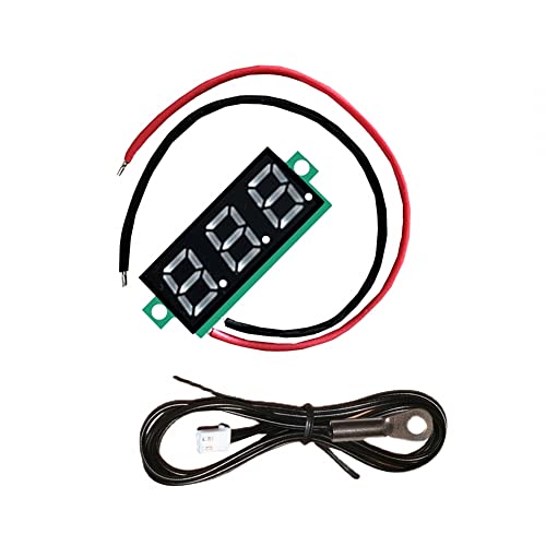 LED-Display Digitales Thermometer Modul, 0,28 Zoll DC 4V-28V Digital-Thermometer mit NTC Wasserdichter Temperaturfühler aus Metall von DONGKER