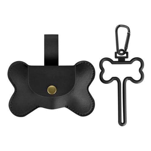 Hundekotbeutel Spender mit freihändiger Clips, Leder Hundekotbeutelspender, Tragbar Hundekotbeutel-Träger mit Spender für Ihren Hundespaziergang (Kotbeutel nicht im) von DONGKER