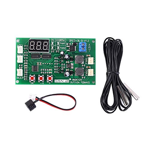 PWM Treibermodul, DC 12V 2A 2 Bit PWM 3-Draht-Lüfter-Temperaturregler Drehzahlregler für PC-Lüfter/Alarm von DONGKER