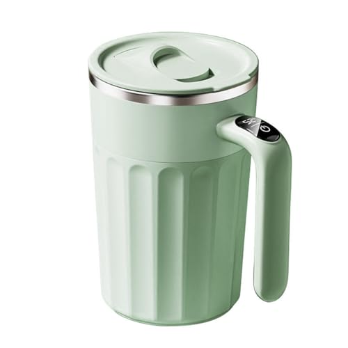 Selbstrührender Tasse mit LED-Temperaturanzeige, 450ml Automatischer Kaffeebecher mit magnetischem Rührwerk, Magnetische Kaffeetasse mit Deckel für Kaffee, Milch, Heiße Schokolade, Tee von DONGKER