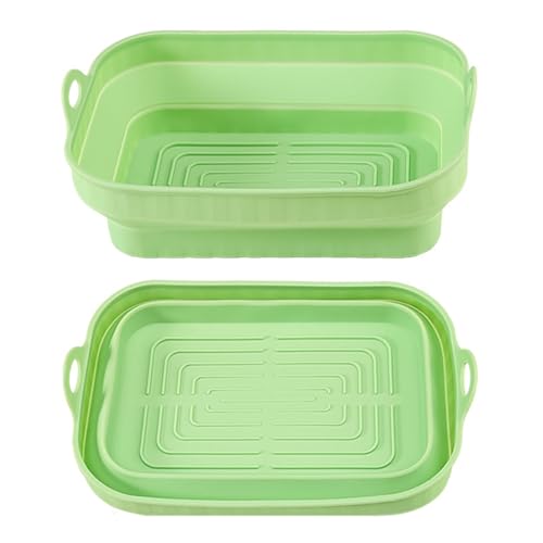 Silikoneinlagen für Heißluftfritteusen, 2 Stück Wiederverwendbarer Rechteckiger Silikonform, Antihaftbeschichteter Silikon Pot Liner für Heißluftfritteusen, Mikrowelle, Ofen, Silikoneinlagen für Heißluftfritteusen, 2 Stück Wiederverwendbarer Rechteckiger Silikonform, Antihaftbeschichteter Silikon Pot Liner für Heißluftfritteusen, Mikrowelle, Ofen, von DONGKER