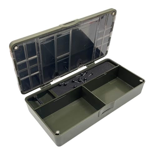 Tackle Box, Angelgerätebox, Flach Köderbox mit Magnetischer Deckelschnalle, Trennwänden und herausnehmbarem Gitter für die Organisation der Angelgeräteaufbewahrung von DONGKER