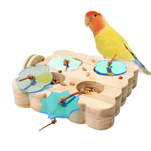 Vogelfutterspielzeug, Holz Wellensittich Futter Spielzeug, Bird Feeder Toy Sitzstangen für Papageien, Aras, Sonnensittiche und kleine Vögel von DONGKER