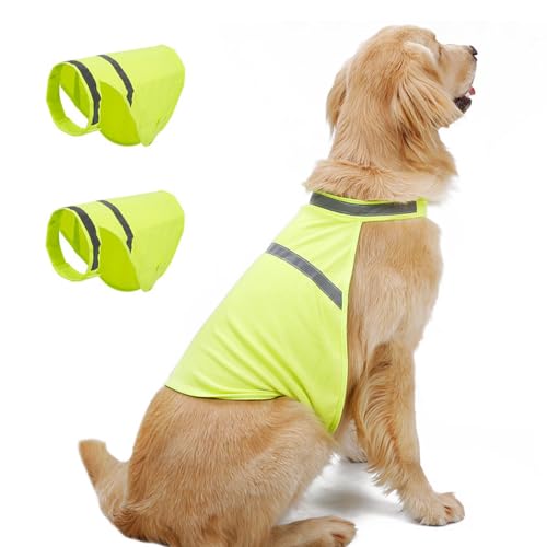 Warnweste für Hunde, 2 Stuck Reflektierende Hund Sicherheitsweste, Verstellbar Hohe Sichtbarkeit Hundeweste mit Klettverschluss für mehr Sicherheit im Dunkeln Warnweste für Hunde, 2 Stuck Reflektierende Hund Sicherheitsweste, Verstellbar Hohe Sichtbarkeit Hundeweste mit Klettverschluss für mehr Sicherheit im Dunkeln von DONGKER