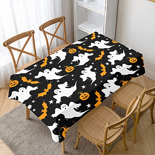 Halloween Gespenst Tischdecke 220 x 120 Rechteckig Tischdecken Abwaschbar für Küche Geburtstag Party, Polyester Wasserabweisend Tischdecke für Garten Picknick Camping Outdoor Wetterfest von DONGSHAN