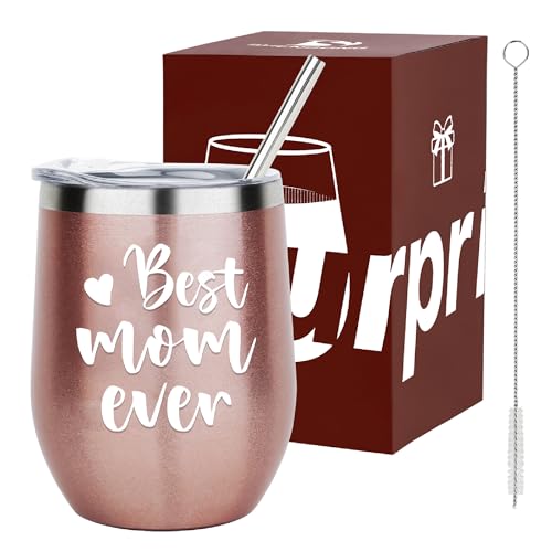 DONGSHANGIFT Beste Mutter aller Zeiten Trinkbecher Beste Mutter aller Zeiten Reisebecher Weihnachten Geburtstag Muttertag für Mama von Tochter Sohn 350ml Edelstahl Trinkbecher von DONGSHANGIFT