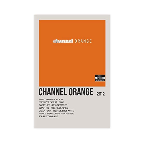 DONGT Channel Orange by Frank Ocean Singer Music Cover Poster 1 Leinwand Poster Wandkunst Dekor Druck Bild Gemälde für Wohnzimmer Schlafzimmer Dekoration Rahmen: 30 x 45 cm von DONGT