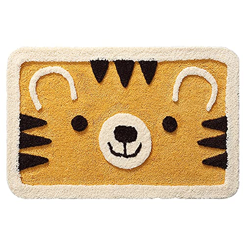 DONGYUCHUN Süße Flockte Tiger-Badematte, rutschfeste Saugfähige Badematte Für Häuser, Super Weiche Fasermatte,19.6 x 31.5inch von DONGYUCHUN