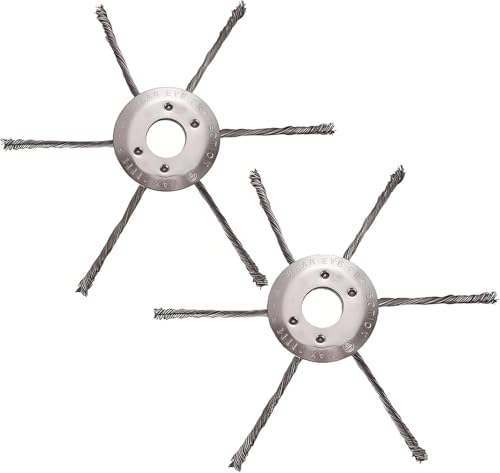 2 Stück Stahldraht Rasentrimmer, Draht Trimmerkopf, Unkrautbürste für Rasentrimmer, Häufig Zur Entfernung Von Benzin -Rasenmos und Unkraut Verwendet (6+6 Trimmerkopf, Stück, 2) von DONGZQAN
