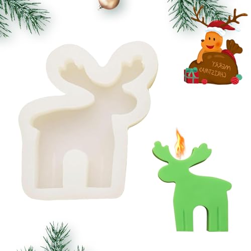 Kerzenformen Zum Gießen Weihnachten, Elch Kerze Silikonform, Silikonform Weihnachten, Für Handgemachte Seifen, Kerzen, Backformen, Innendekoration. von DONGZQAN