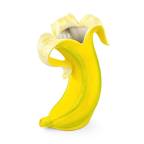 Banana Romance Vase - Große Blumenvase im Bananen Design, ca. 22 cm von DONKEY