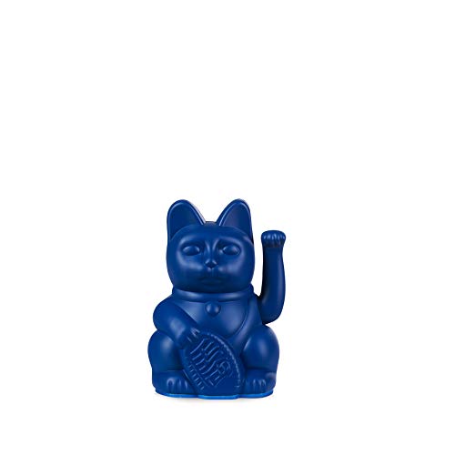 DONKEY Lucky Cat Mini | Dark Blue | Japanische Glücksbringer Winkekatze in dunkeblau 9,8 cm von DONKEY