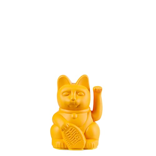 DONKEY Lucky Cat Mini | Deep Yellow | Japanische Glücksbringer Winkekatze in dunkelgelb 9,8 cm hoch von DONKEY