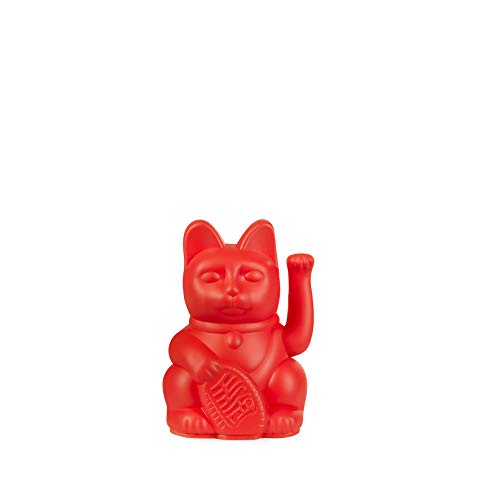 DONKEY Lucky Cat Mini | Red | Japanische Glücksbringer Winkekatze in rot 9,8 cm hoch von DONKEY