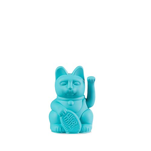 DONKEY Lucky Cat Mini | Turquoise | Japanische Glücksbringer Winkekatze in türkis 9,8 cm hoch von DONKEY