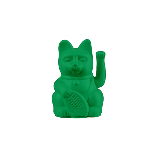 DONKEY Lucky Cat Mini Vivid Green - intensiv grüne Winkekatze, Maneki Neko, 9.8 cm groß von DONKEY