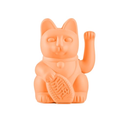 DONKEY Lucky Cat Peach - pfirsichfarbene Winkekatze Maneki Neko, 15cm groß von DONKEY