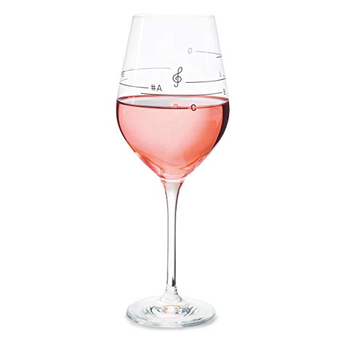 Donkey Products Glass of Music Weinglas mit Tonleiter Aufdruck aus Glas, 560 ml, 210810 von DONKEY