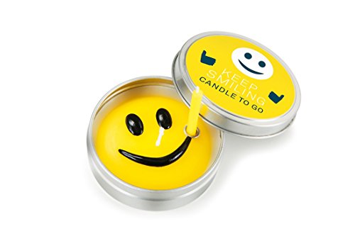 Donkey Products Kerze in Metalldose Candle to Go Keep Smiling, Kerzen, inkl. 1 Mini-Kerze, Ø 6.5 cm, 220456 von DONKEY