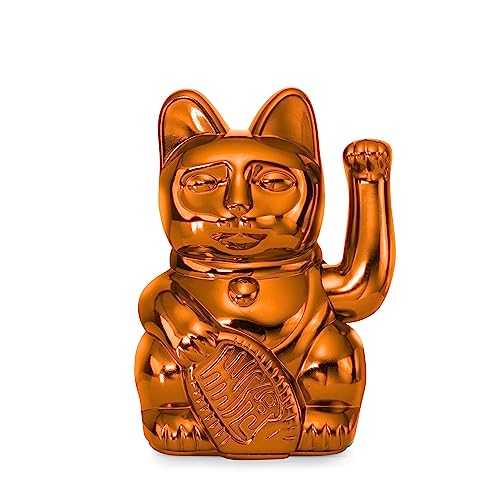 DONKEY Lucky Cat Cosmic Edition Mars Shiny Copper | Winkekatze, Maneki Neko, 15 cm, in Geschenkverpackung von DONKEY